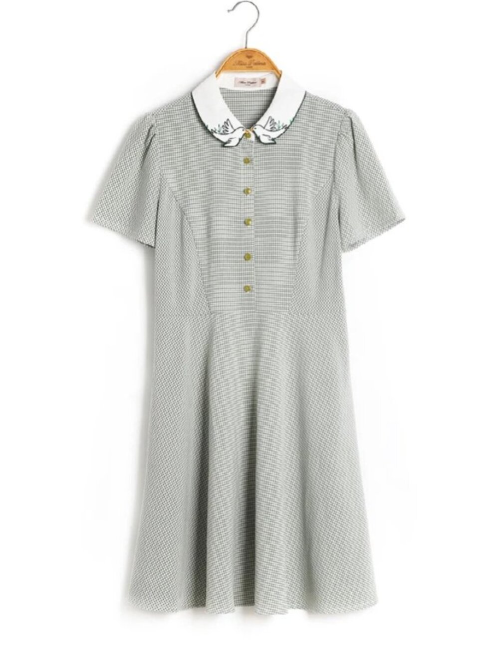 Miss Patina Lucky Bird Kisses Dress Green Size Small UK 8 - Picture 6 of 7
